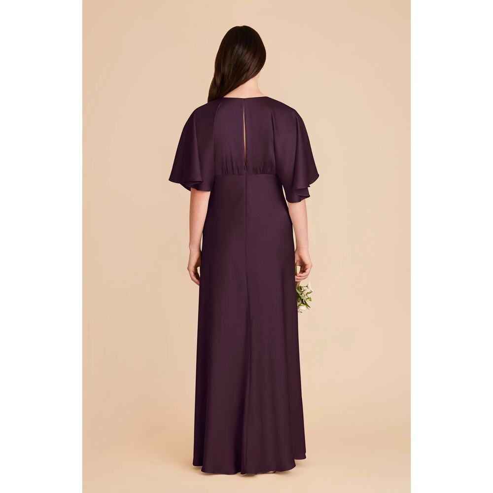 Birdy Grey Shyla Matte Satin Bridesmaid Dress Plum - Picture 3 of 8
